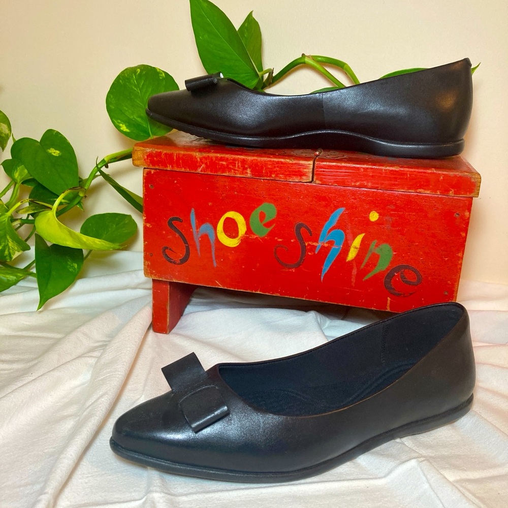 Cole Haan Black Pointed Ballet Flats
